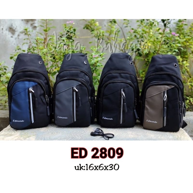 Chest Bag USB EDMUNDO Tas Dada Slingbag Pria