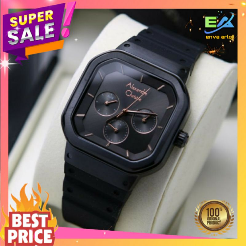 JAM TANGAN ALEXANDRE CHRISTIE WANITA ORIGINAL AC 2811 TERBARU ANALOG MURAH TALI RUBBER ORI CEWEK NEW
