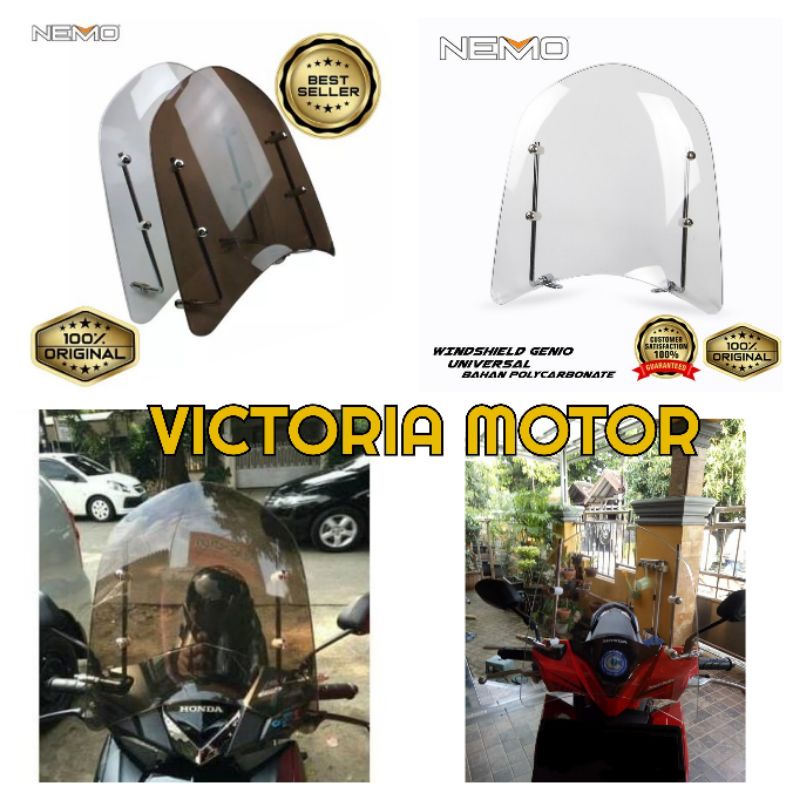 Visor Windshield Motor GENIO NEMO BEBEK Matic mio Fino Scoopy Vario Revo Supra Beat