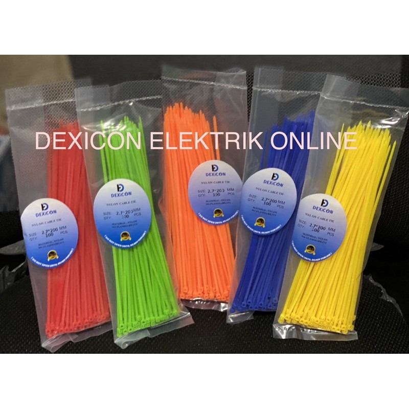 Ties 2.7 x 200/kabel ties/pengikat plastik/kabel pengikat makanan/cable tie/kabel ties warna warni