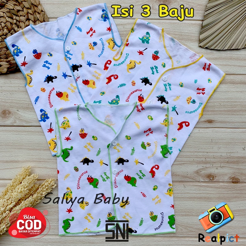 3 PCS Baju Bayi Baru Lahir Lengan Kutung Daleman Bayi Almeera Baby and Kids