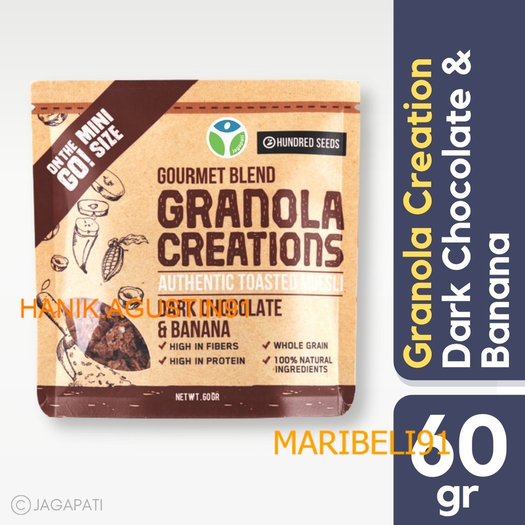 

Granola Creation - Dark Chocolate & Banana Gourmet Mix 60 Gr - Sarapan Sehat MB91