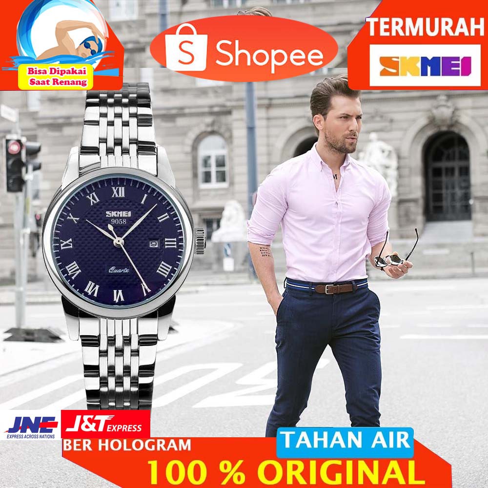 ORIGINAL SKMEI Jam Tangan Analog - 9058 CS [Pria] [Biru]