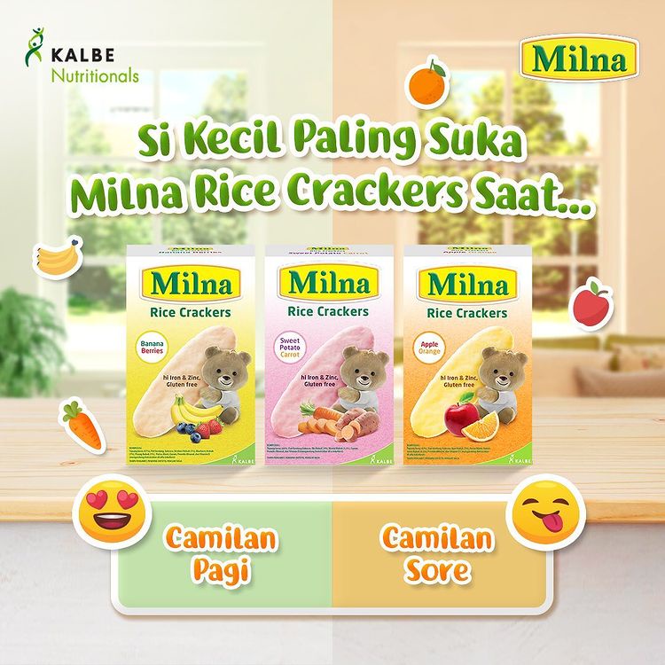 Milna Rice Crackers 20gr Cemilan Bayi