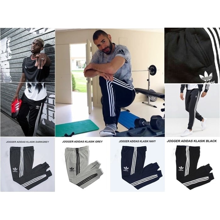 Celana Training trening jogger  joger olahraga olah raga panjang adidas classic trefoil track pants 