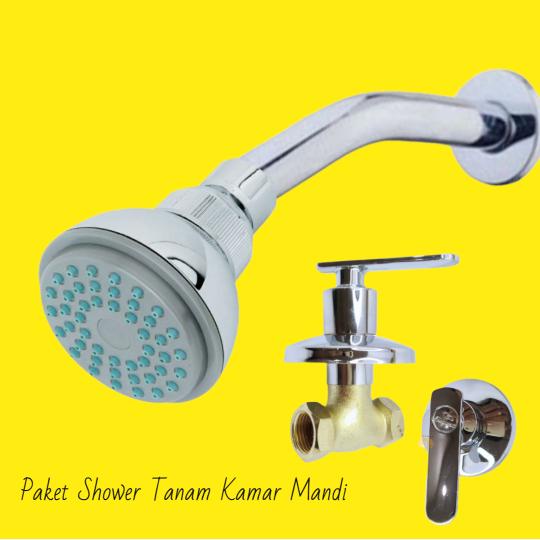 Shower Kamar Mandi + Stop Kran Tanam Kuningan / Shower Mandi / Shower Tanam