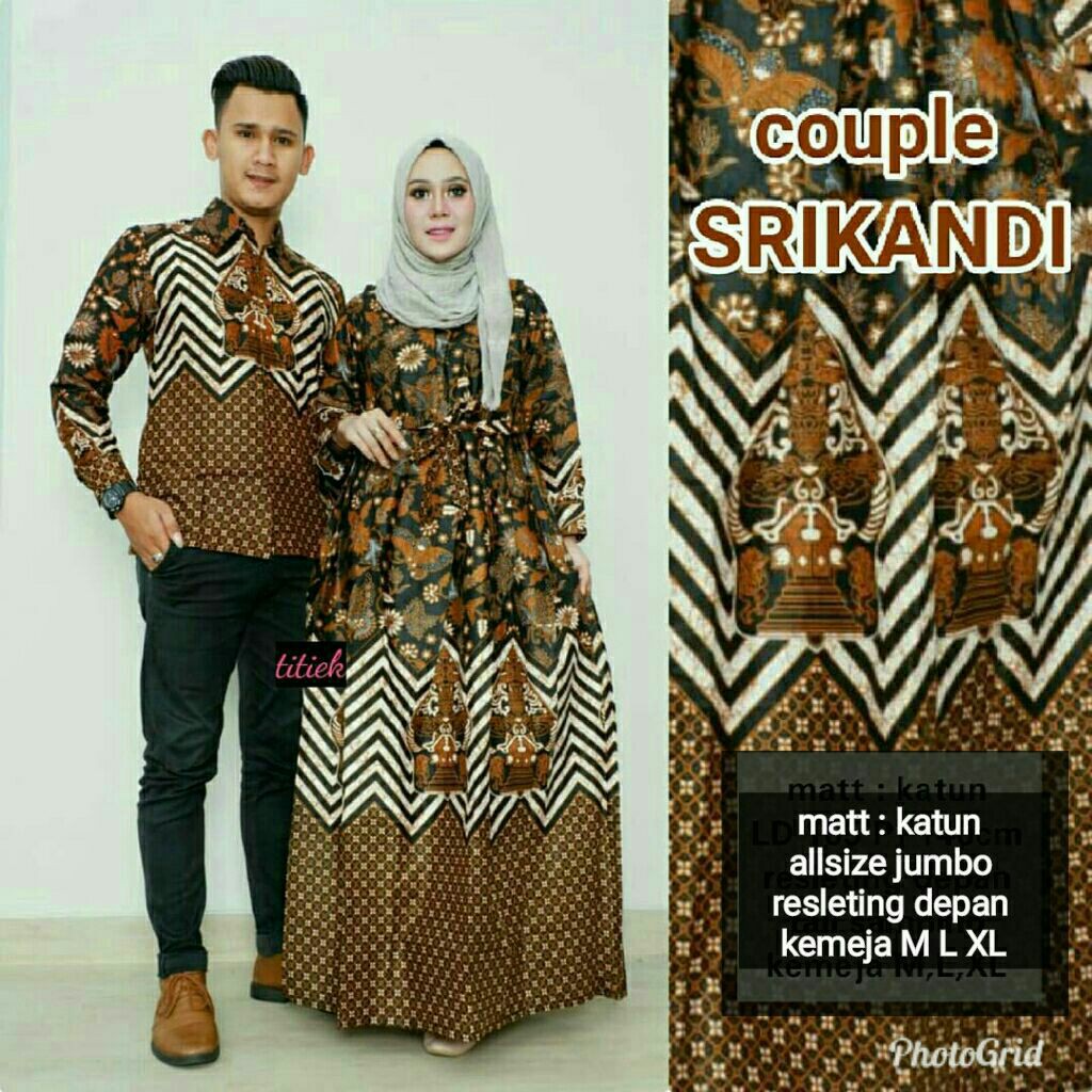 CP008 baju couple KEMEJA  GAMIS batik grosir seragam pasangan keluarga