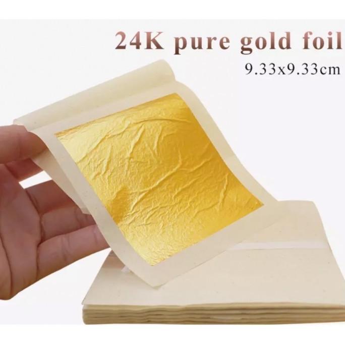 

Edible Gold Leaf Foil Sheet 9,3 x 9,3 cm Kelipatan 10 BERGARANSI Kode 322