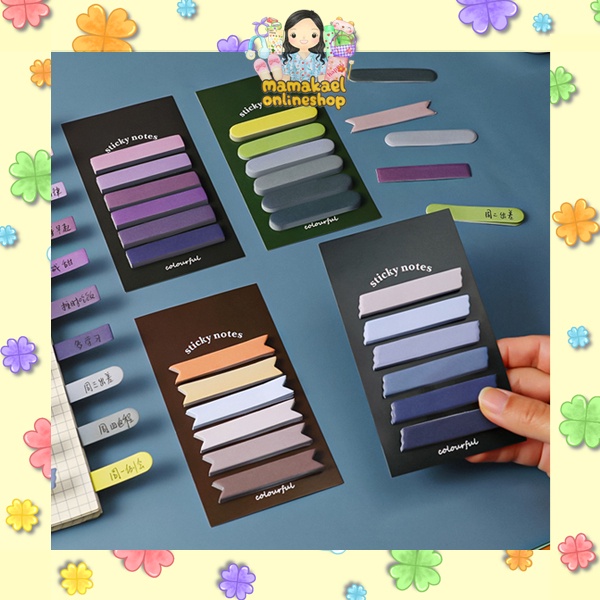 

Sticky notes classic retro aesthetic colourful diy jurnal planner mini memo bookmark MK1336