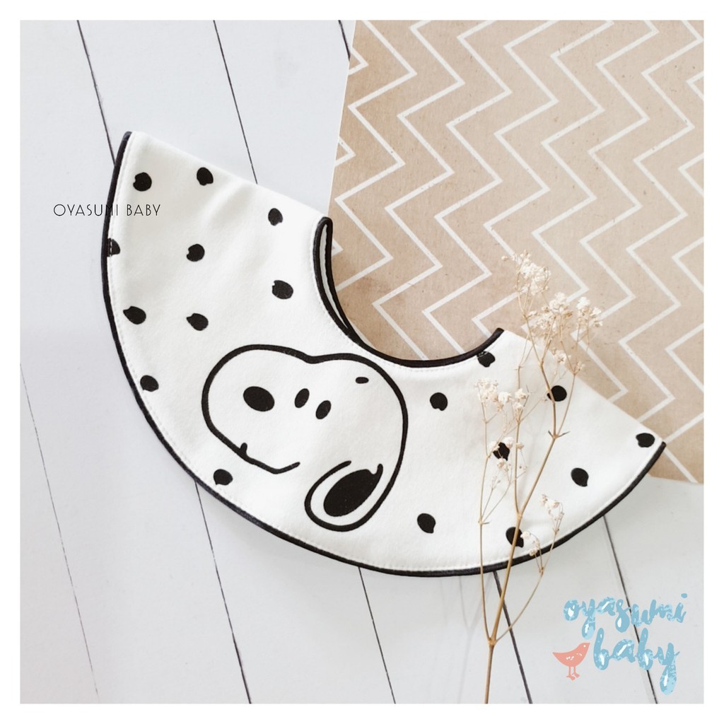 ROUND BIBS NEW MODEL POLKA SNOOPY (CELEMEK BAYI LUCU)