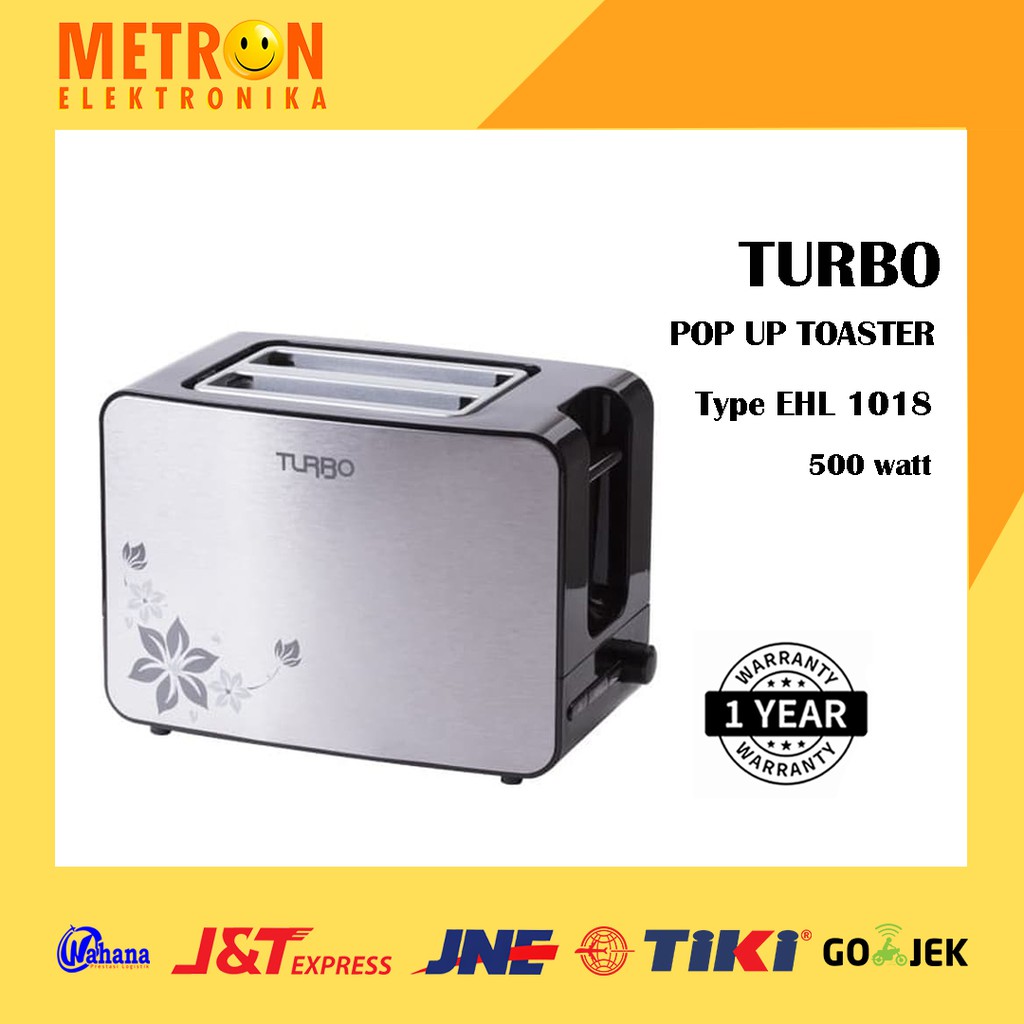 TURBO EHL 1018 / POP UP TOASTER PEMANGGANG ROTI 500 WATT / EHL1018