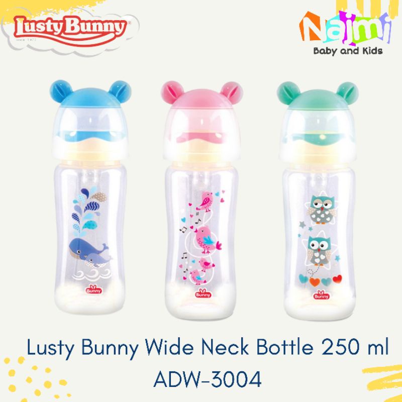 ADW3004 LustyBunny Botol Susu Wide Neck 250ml Lusty Bunny Feeding Bottle