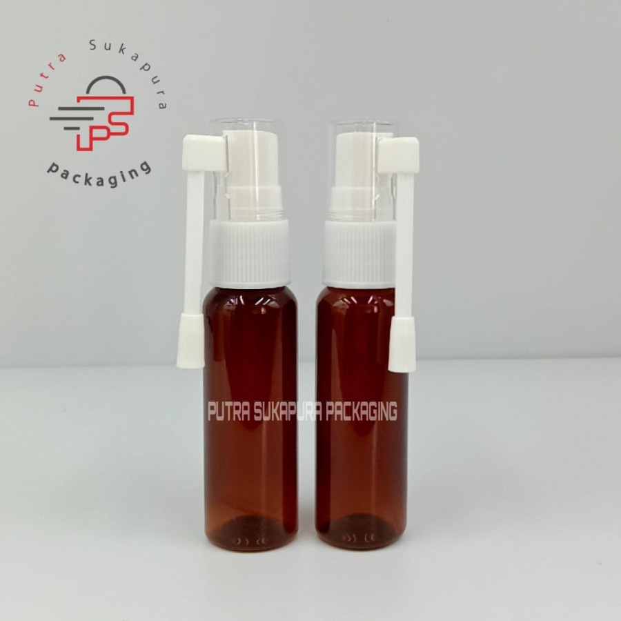 Botol Nasal Spray 30Ml Coklat/Botol Plastik Pet/Spray Nasal Putih