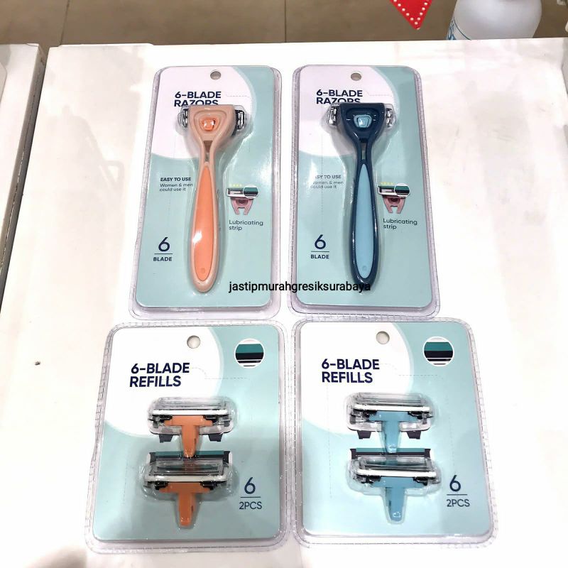 UNISEX SIX BLADE RAZOR MINISO ALAT PENCUKUR MINISO REFILL RAZOR