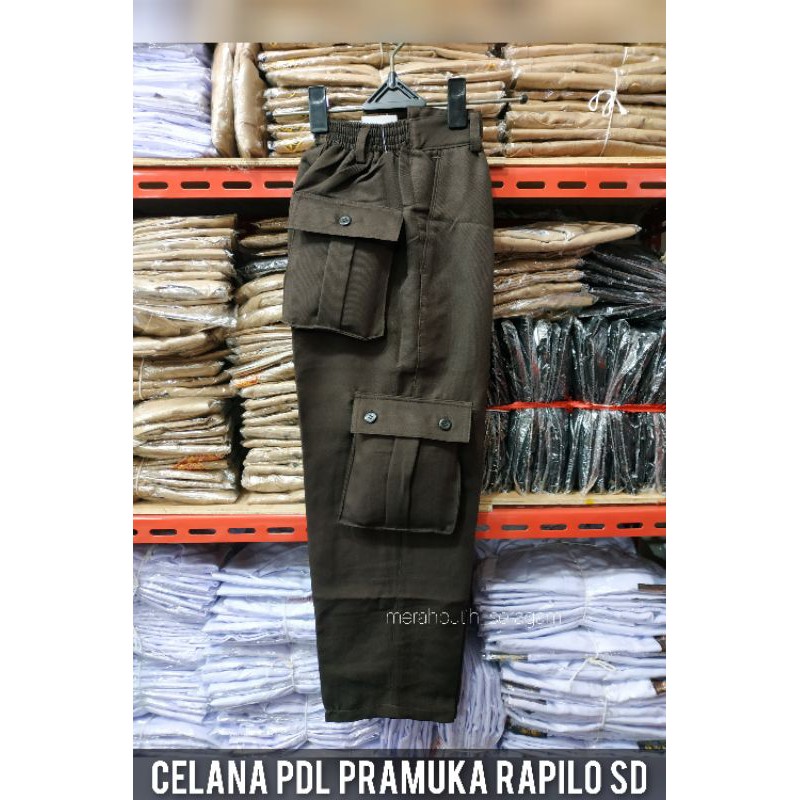 [Best Quality] Celana Pramuka PDL / Cargo 6 Kantong SD  Rapilo