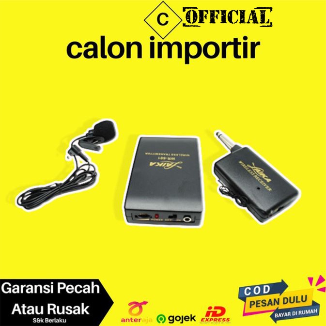 Jual Wireless Microphone Clip On Vlog Paket Transmitter Receiver Gratis