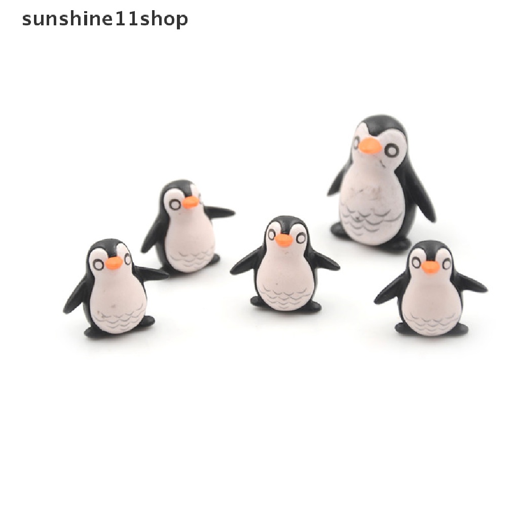 (SHO) 5pcs Miniatur Penguin Untuk Dekorasi Taman / Rumah Boneka DIY