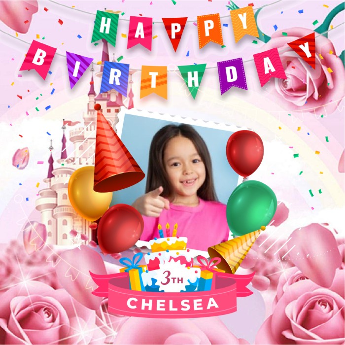 Backdrop Ulang Tahun Custom| Banner Ulang Tahun Ultah (GIRL)