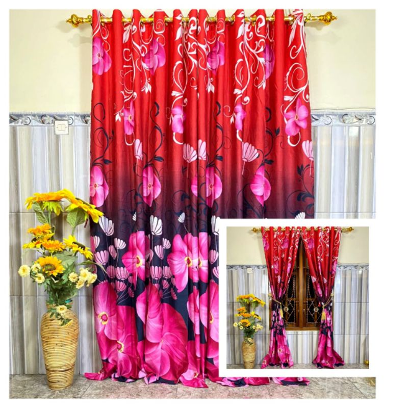 NEW MOTIF GORDEN SMOKRING GORDEN JENDELA GORDEN PINTU MOTIF MERAH CANTIK