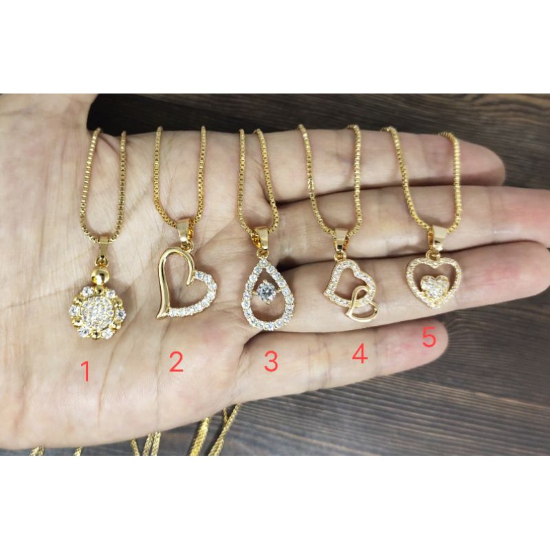 Fifi Fashion Satu Set Kalung Liontin Liora Kalung Model Perhiasan Lapis emas 08#