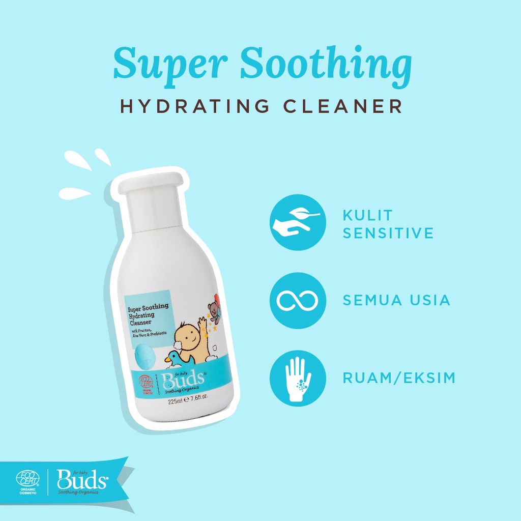 BUDS SUPER SOOTHING HYDRATING CLEANSER 225ML / BUDS / SABUN PEMBERSIH