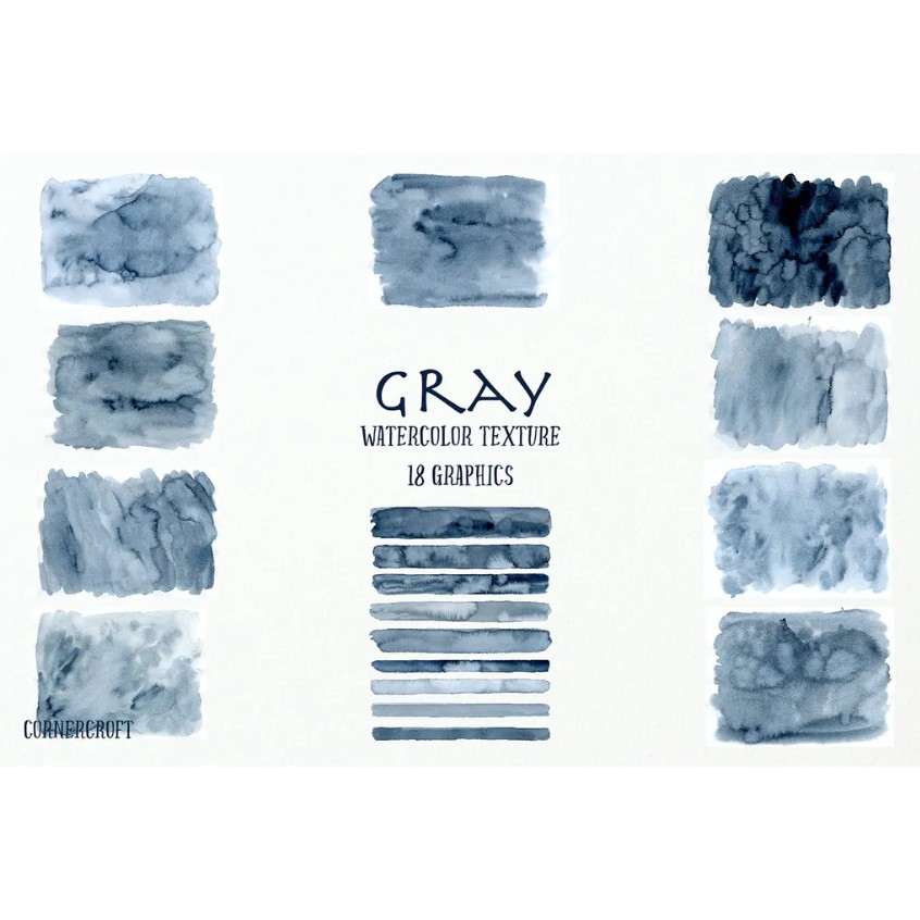 Pro Watercolor Texture Gray - Creative Marketid-2