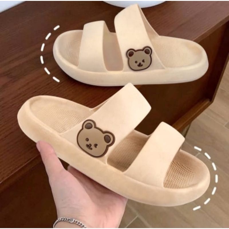 Sandal Korea cewek masa kini ban 2 empuk Sol Tebal 4cm Uk 36-41