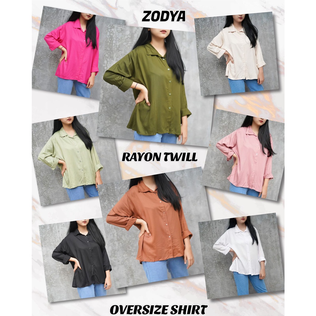 BEFAST - ZFS OOTD Wanita Kemeja AIMIRA / ZODYA OVERSIZE XXL RAYON TWILL SHIRT / Kemeja Lengan Panjang / Kem Oversize Kekiniaan Remaja / Kemeja Polos / Terlaris / Fashion Kantor