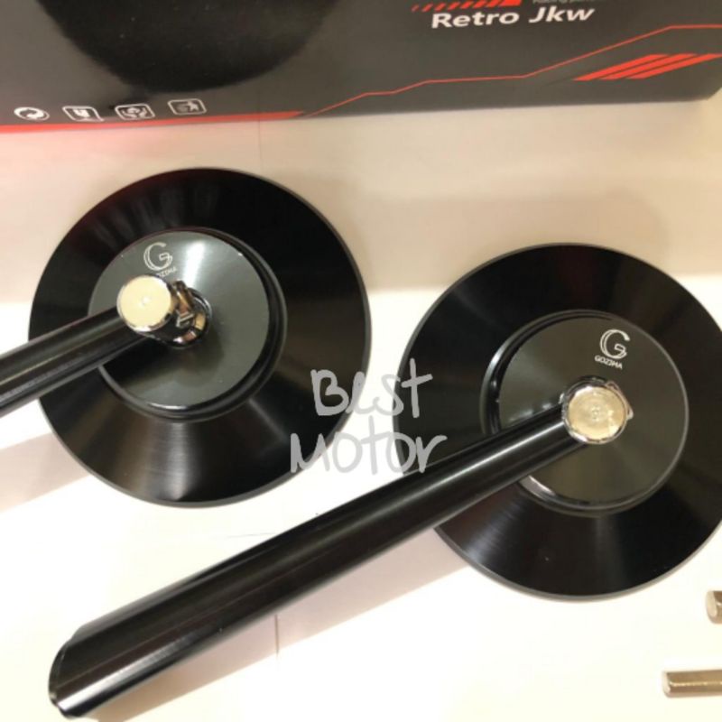 Spion Bulat Jokowi Full CNC Mirror Blue - Spion Jokowi Universal Motor