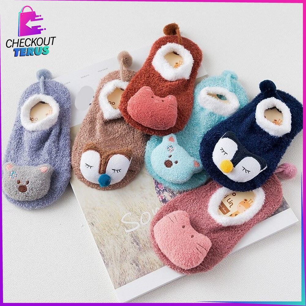 CT P15 Sepatu Prewalker Anak Bayi Kaos Kaki Korea Style Kaus Kaki Anak Bayi Lembut Motif Animal Baby Socks Sepatu Kaos Kaki Bayi Lucu