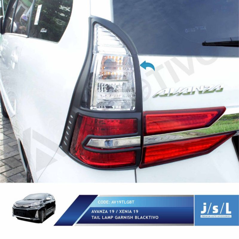 BUNDLING Garnis Depan Belakang Lamp Avanza Xenia Veloz 2019 Black