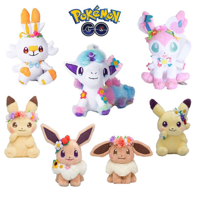 Pokemon Plush Scorbunny Ponyta Sylveon Nymphali Feelinara Cartoon Soft Stuffed Collection Toys For Children Christmas Gift