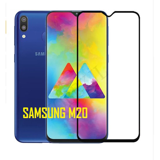 TEMEPRED GLASS 9D FULL COVER - SAMSUNG M20 FULL LEM Anti Gores Kaca Full Screen