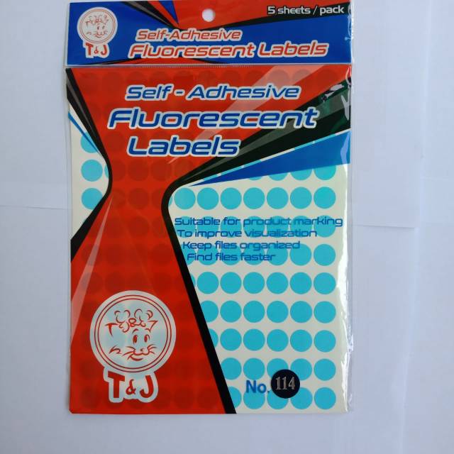 LABEL / STICKER / Label Tom & Jerry Bulat No. 114  (13mm) Warna Biru
