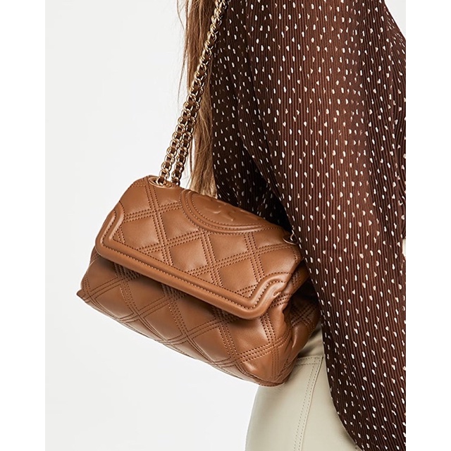 TORY BURCH SOFT FLEMING CONVERTIBLE SHOULDER BAG SMALL - MOOSE