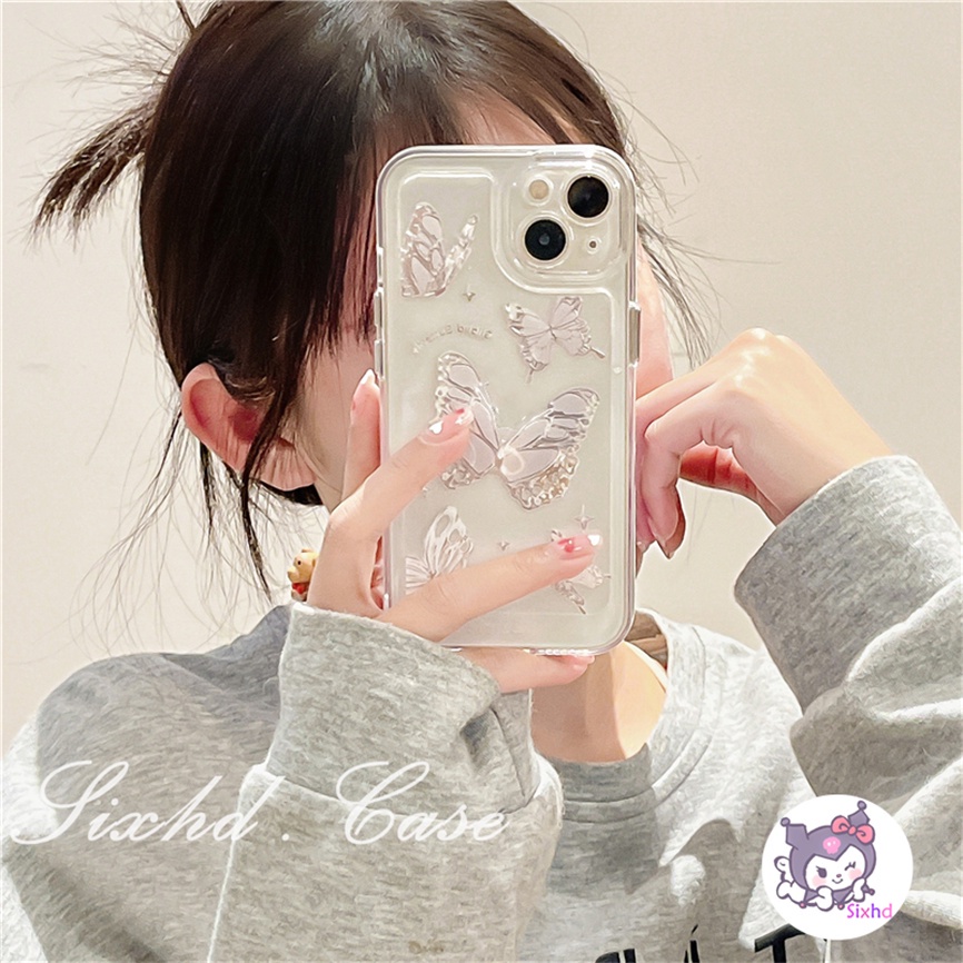 Redmi Note 12 11 11s 10 9 8 7Pro 12C 11A 10C 10A 10 9T 9C 9A 9 A2 A1 Xiaomi 11 Lite 11T 10T Poco M3 F3 X3 Pro Transparent Ins Butterfly Lens Protection Clear Soft Phone Case Cover