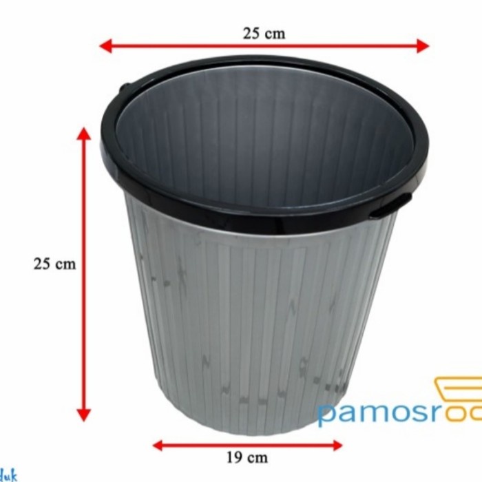 Tempat Sampah Plastik Tantos Abu Silver Tong Sampah Bulat Keranjang Sampah Kecil Dustbin Trash Bin T
