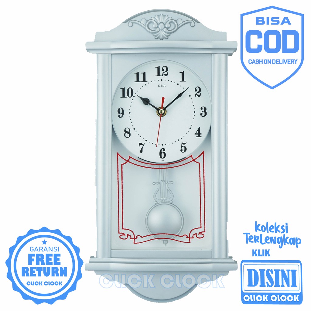 Jam Dinding Bandul Polos Minimalis Esa 465 Hiasan Dinding Wall Clock Bagus