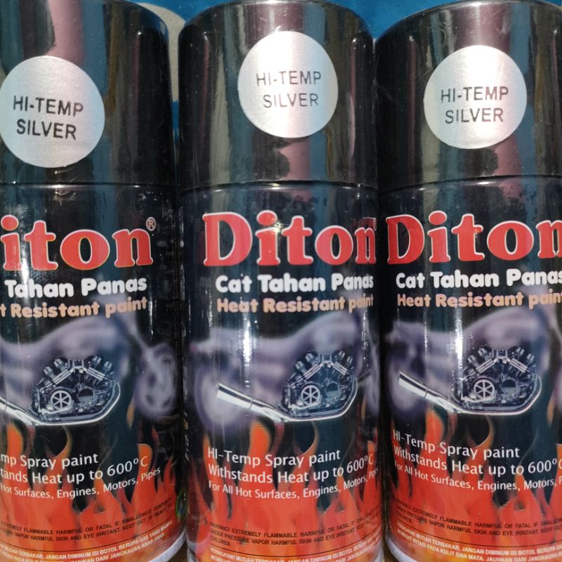 Pilok Cat Diton Hi Temp Silver Per 1 Dus / 12 Klg Hi Temp Silver Cat Anti Panas Tahan Panas 150cc Harga Per 1 Dus (12) Cat Semprot Diton 150cc Pilok Diton Pilox Diton Cat Diton 150cc