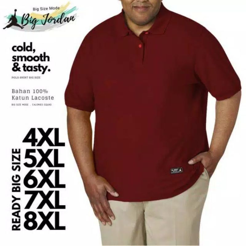 baju kaos kerah jumbo xxxl kaos polo bigsize xxxl kaos kerah pria oversize 3XL 4xl 5xl 6xl 7xl 8XL