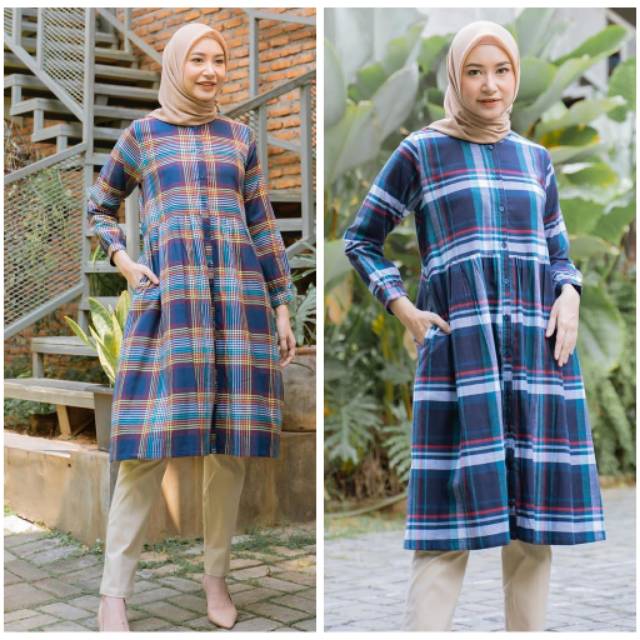 Kamila wardrobe hana tunik oxford L Azure M