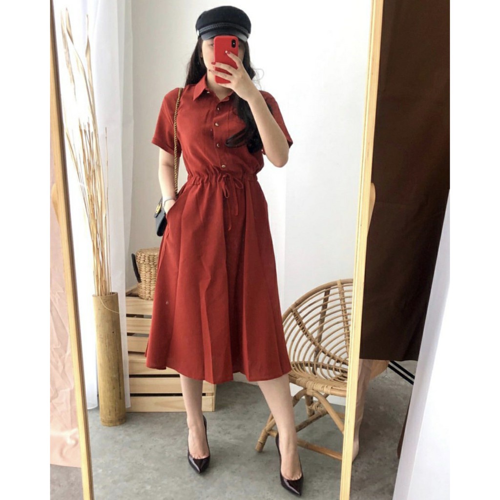 WSE390 - Dress Wine / Dress / Dress Wanita Korea / Dress Wanita Kasual XL / PREMIUM QUALITY