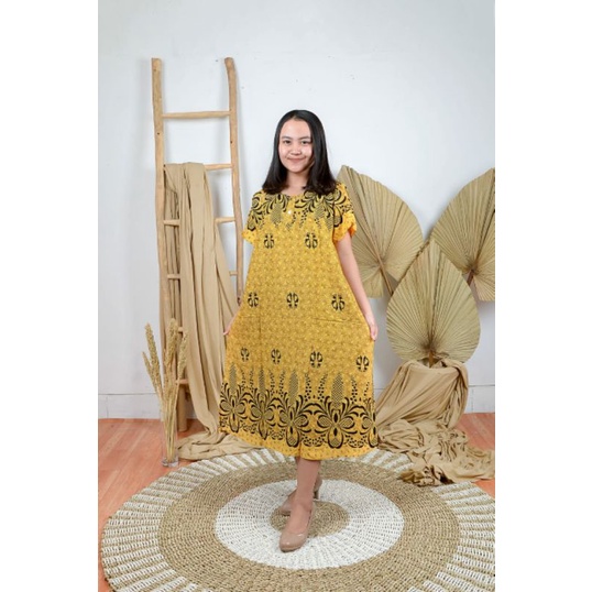 Daster payung laras hitsman murah harga grosir pekalongan batam-KUNING