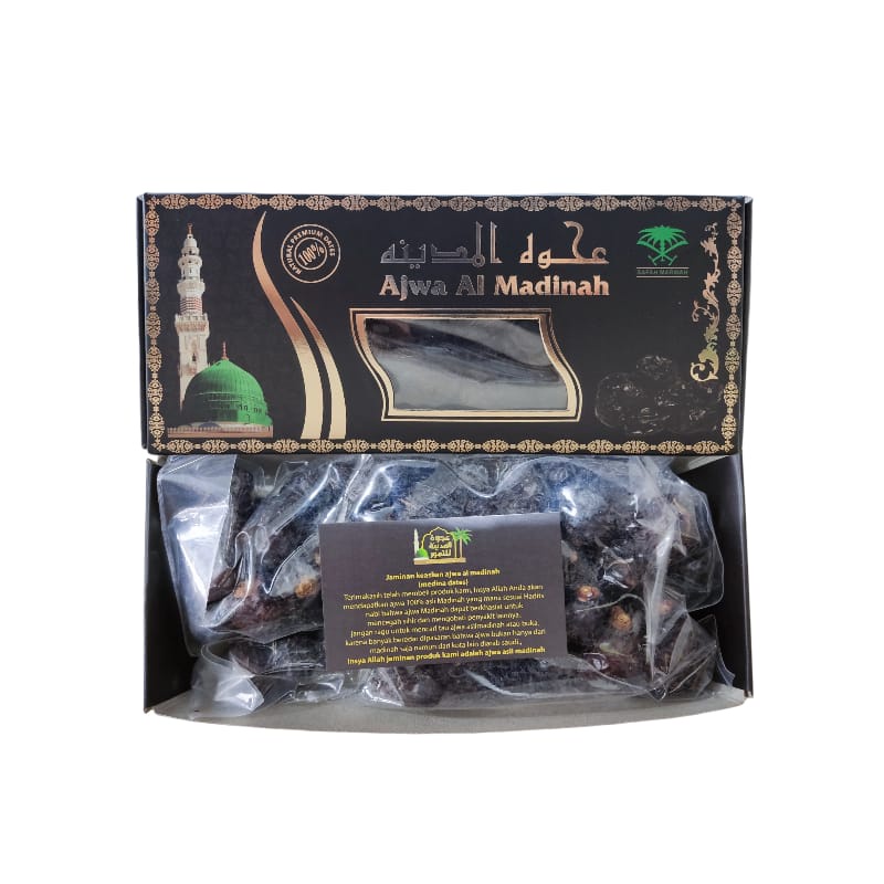 

Kurma Nabi//Ajwa Madinah Jumbo//Besar-Besar Kemasan Dus 500gr Premium