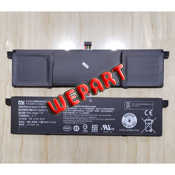 Baterai Xiaomi R13B01W R13B02W Battery 39Wh 7.6V For Xiaomi Mi Air 13.