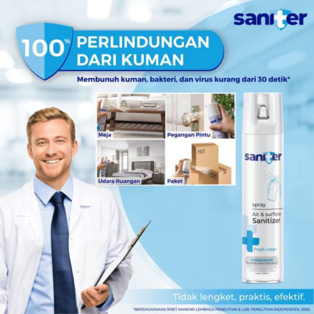 Saniter 200ml Air Spray Disinfectant Sanitizer Disinfektan Bebas Virus