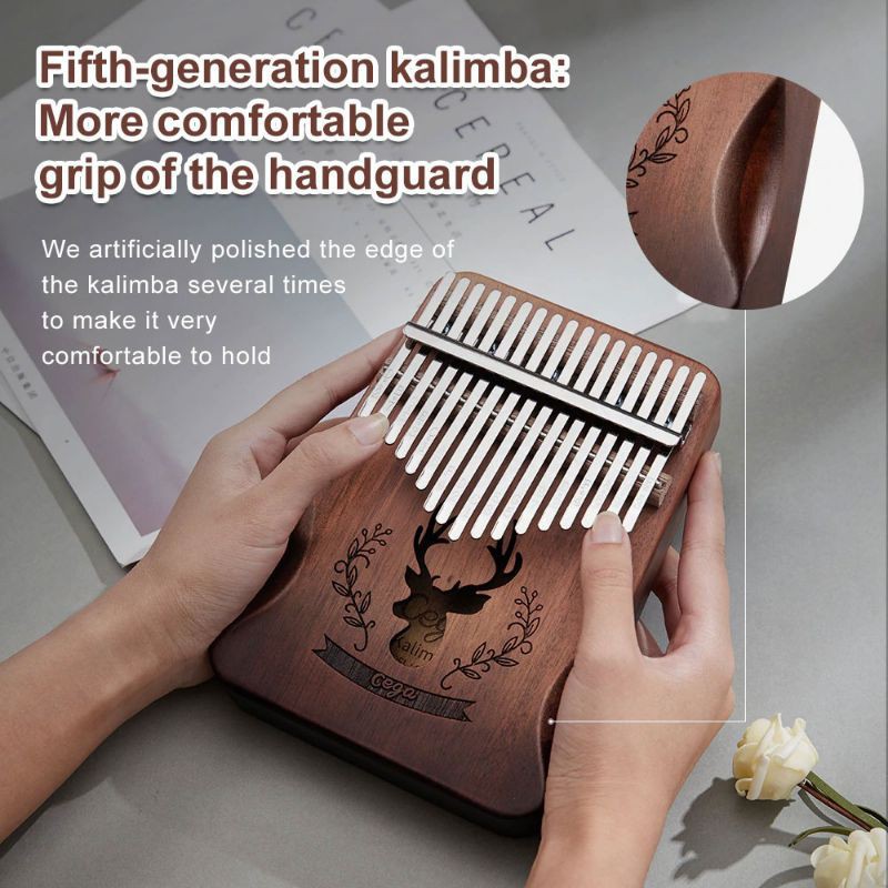 Kalimba17 Key untuk pemula Piano jari, Kecapi jari Kalimba, instrumen Carimba KALIMBA 17 NOTE THUMB PIANO CK17 BROWN