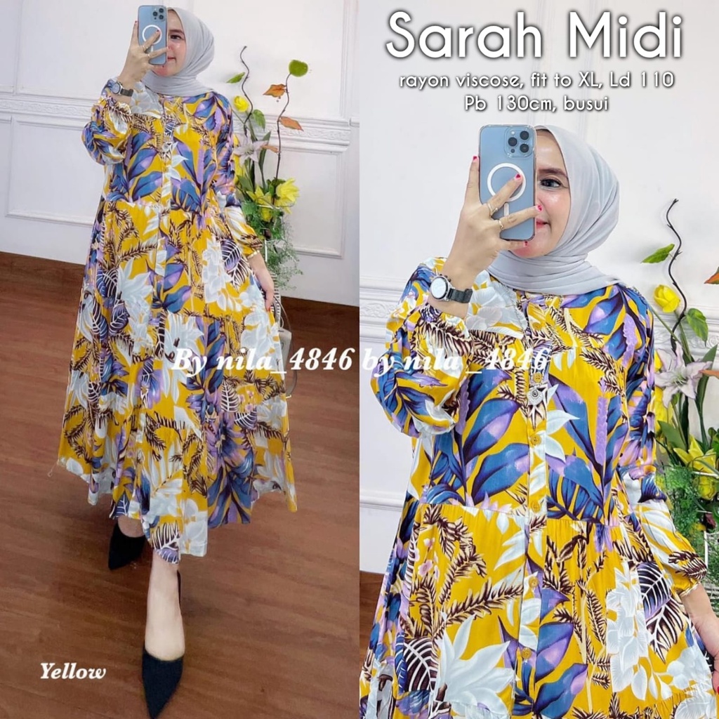 SARAH MIDI/DRESS MIDI BUNGA TERBARU