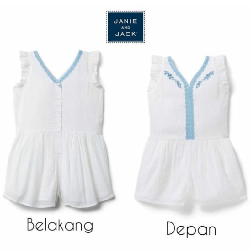 Janie & Jack - Jumpsuit Romper Anak Bayi Laki Perempuan | Size 0, 3, 6 bulan-Santorini