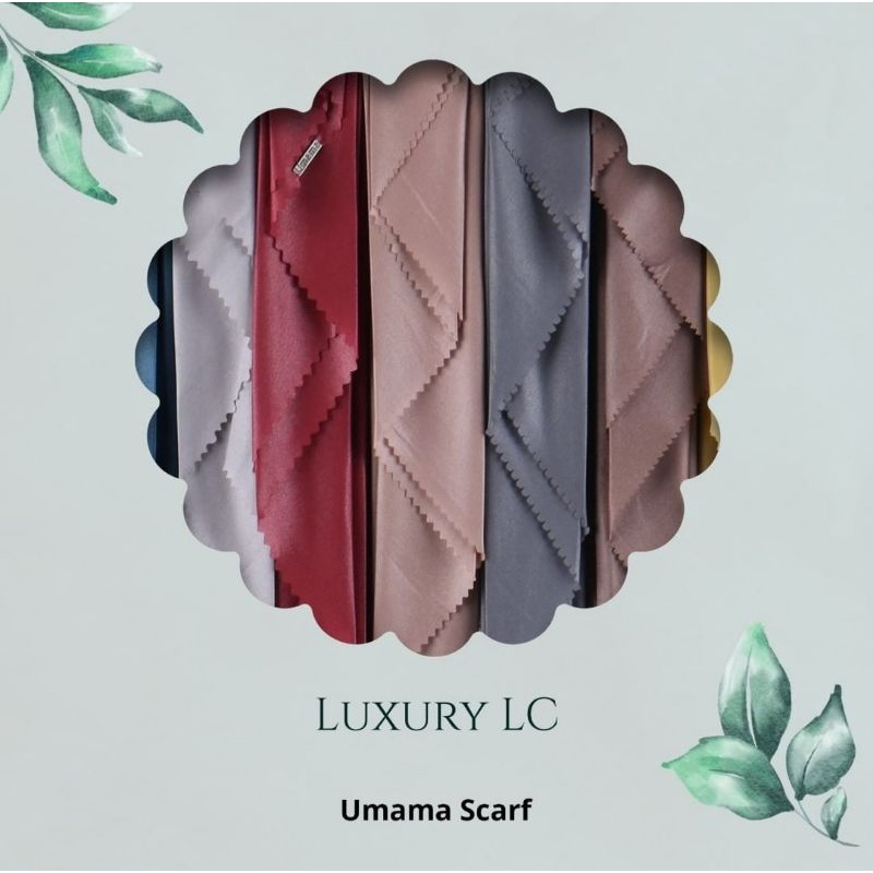 LUXURY PLAIN LC BY UAMAMA SCARF TEPI LACER CUT HIJAB/KERUDUNG GLOWING PESTA MEWAH SEGI EMPATi-1